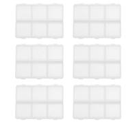 GALPADA Portapillole Trasparente con 6 Scomparti Resistente Agli Urti e Braille per Non Vedenti, Contenitore in Pp per Casa e Viaggio, Confezione da 6 Pezzi