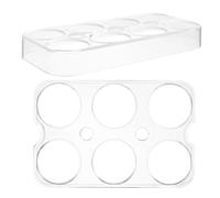 GALPADA Portauova per Frigorifero da 2 Pezzi 6 e 8 Scomparti in Plastica Trasparente, Organizer Antiscivolo Compatibile Porta Laterale, Contenitore Impilabile per Conservare Uova Fresche