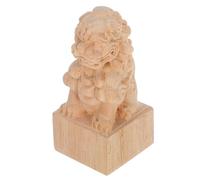 GALPADA Puntali per Lampade Coppia Cani Fu Foo in Legno Massello Intagliato Pinnacoli a Forma di Leone per Arredamento Casa e Ufficio Stile Romano