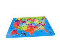GALPADA Puzzle Mappa Usa in Legno Educativo con Geografia Didattico per Sviluppo Cognitivo e Consapevolezza