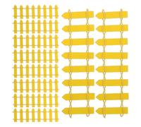 GALPADA Recinzione Staccionata Rustica Versatile 16 Pezzi Decorativa in Legno Giallo per Micro Paesaggi e Progetti Fai da Te per Decorazioni Giardino e Artigianato