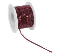 GALPADA Rotolo da 10 Iarde di Catena di Strass 2 Mm Rosso Profondo, Nastro Singolo per Cucito e Artigianato, Catena per Gioielli Fai da Te, Decorazioni per Abbigliamento, Scarpe e Borse