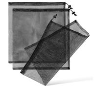 GALPADA Sacchetti in Coulisse Resistenti Strappo Set da 3 in Poliestere Nero e, per Giardinaggio e Stoccaggio