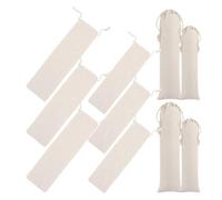 GALPADA Sacchetti Porta Bacchette e Cannucce in Lino Cotone Riutilizzabili Coulisse Bianco 10 Pezzi Salvaspazio per Scuola e Lavoro Design Semplice