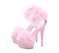 GALPADA Sandali Donna Tacchi Altissimi Eleganti con Sottile Plateau Rosa Scarpe Estive alla Moda per Festa e Cerimonia