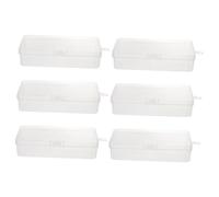 GALPADA Scatola Trasparente per Matite in Plastica Bianco 6 Pezzi, Resistente per Back To School Party a Scuola, Porta Penne e Cassetta per Chiavi