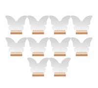 GALPADA Set 10 Cartelli Decorativi Riservati Farfalla in Acrilico Trasparente 2mm con Base in Legno, Segnaposto Riutilizzabili per Matrimoni, Banchetti e Feste, Accessori Tavola Eleganti