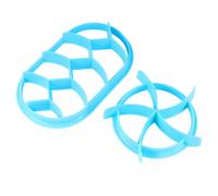 GALPADA Set 2 Pezzi Stampo per Pane in Plastica Blu, Pressa da Forno Tagliapasta Rotondo e Ovale, Utensile per Pasticceria e Casa