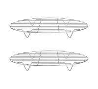 GALPADA Set 2 Pezzi Supporti Rotondi in Metallo Inossidabile per Barbecue, Leggeri e Facili da Riporre, per attività di Barbecue All'aperto