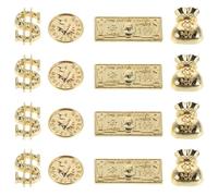 GALPADA Set 200 Pezzi Ciondoli per Decorazioni Unghie in Metallo Dorato Charms per Nail Art a Forma di Moneta e Borsa Porta Soldi Accessori Unghie Multiforme per Manicure e Feste