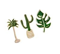 GALPADA Set 3 Spille Foglia a Forma di Cactus e Albero di Cocco in Lega di Zinco, Spille Eleganti e Chic per Donna, Accessori per Feste e Costumi, Facili da Abbinare