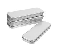 GALPADA Set 4 Astucci Per Cancelleria Multifunzionali Per Studenti, Piccolo Astuccio in Metallo Argentato Design Arricciato, Scatola Portapenne Resistente e Pratica Per Uso Scolastico e Ufficio