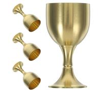 GALPADA Set 4 Pezzi Calici da Comunione in Rame Massiccio, Piccole Coppe a Calice Retrò Piede Alto, Calici Portatili per Cerimonie Religiose e Feste a Tema Vintage