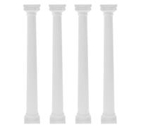 GALPADA Set 4 Pezzi Mini Colonne Romane Decorative in Plastica Bianca, Resistente e Elegante, Perfette per Decorare Spazi Esterni e Matrimoni Stile Romano
