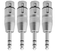 GALPADA Set 4pezzi Adattatore Audio Stereo 6.35mm Maschio a 3 Pin Femmina in Metallo per Microfoni e Dispositivi Stereo, Compatibile per Studi di Registrazione e Performance Live
