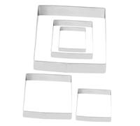 GALPADA Set 5 Stampi per Biscotti Quadrati in Acciaio Resistente Tagliapasta Grandi Riutilizzabili per Dolci Fatti in per Biscotti Decorativi per Adulti e Pasticceria