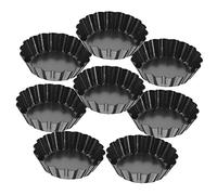 GALPADA Set 8 Mini Teglie per Dolci da Forno con Rimovibile in Acciaio al Carbonio Antiaderente per Crostate Cheesecake e Cupcake Amanti