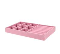 GALPADA Set 8 Pezzi Vassoi Portagioie in Velluto Rosa Divisori per Cassetti Organizer per Orecchini e Anelli Design Salvaspazio per Esposizione Elegante