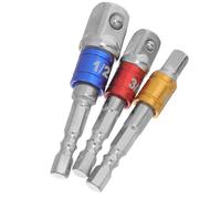 GALPADA Set Adattatori per Bussole Impatto 1/4 3/8 1/2 con Supporto Base, Adattatore per Presa Trapano Elettrico, Prolunghe Robuste in Alluminio Colorato per Utensili Meccanici