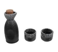 GALPADA Set Ceramica per Sakè Giapponese 1 Bottiglia 2 Tazze, Bollitore e Tazze per Servire Sakè, Superficie Liscia e Maniglie Comode, per Ristorazione e Uso Quotidiano