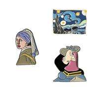 GALPADA Set da 3 Spille a Forma di Quadro a Olio in Lega per Abiti e Fasce, Design Delicato e Look Elegante, Perfette per Cerimonie e Matrimoni Stili multipli