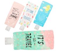 GALPADA Set da 4 Sacchetti Squeeze Ricaricabili da 100ml per Cosmetici e Articoli da Toeletta, Borsa da Viaggio Vuota con Chiusura Ermetica, per Shampoo, Lozioni e Pulizia Personale