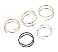 GALPADA Set da 5 Anelli per Piercing al Naso a Doppia Spirale in Acciaio Inox, Cerchietti Nasali Colorati e Sicuri, Leggeri e Delicati sulla Pelle, per Uso Quotidiano e Regali Speciali