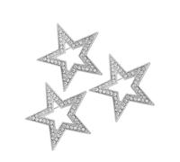 GALPADA Set di 3 Spille a Forma di Stella in Lega Strass Argento, Delicati Accessori per Giacca Donna, per Feste e Abbinamenti di Abbigliamento Eleganti