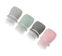 GALPADA Set di 4 Bottiglie da Viaggio in Silicone da 30ml con Sacchetto Portaoggetti, Flaconi Compatti per Shampoo e Cosmetici, per Ricarica Rapida in Viaggio
