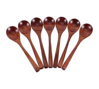 GALPADA Set di 7 Cucchiai in Legno Ispirati al Giappone per Caffè e Sciroppo, Design Raffinato, Manico, per Uso Domestico e Ufficio