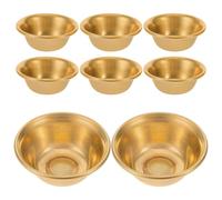 GALPADA Set di 8 Ciotole Buddiste in Rame per Acqua Santa, Mini Ciotole Decorative Design Elegante, Perfette per Meditazione e Cerimonie Religiose
