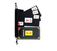 GALPADA Set di Carte da Gioco Mahjong in Pvc Plastificato Nero, Resistente e Portatile, per Uso Domestico come Regalo, Mazzo Mini