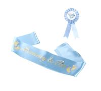 GALPADA Set di Fascia Decorativa e Spilla per Feste in Tessuto Blu con Lettere Incise, Accessori Eleganti per Bridal Shower e Party a Tema, Idea Creativa per Mommy e Daddy