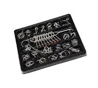 GALPADA Set di Puzzle per Cervello ad Anelli in Metallo 25 Pezzi, Rompicapo Intelligenza per Bambini e Adulti, Gioco da Tavolo Educativo per Sviluppo Mentale e Divertimento Famigliare