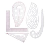 GALPADA Set di Righelli per Cucito Professionali in Pvc Scala Chiara, Forma, Triangolo e Curva, Multiuso per Disegno e Processo di Cucitura