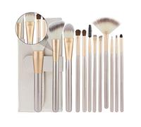 GALPADA Set Pennelli Trucco 12 Pezzi Bianco Riso Custodia, Kit Pennelli Viso e Occhi in Nylon per Fondotinta, Cipria, Fard e Sopracciglia, Strumenti Cosmetici per Make Up Quotidiano