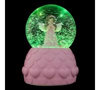 GALPADA Sfera di Cristallo Musicale a Forma di Angelo Luce Rosa, Realizzata in Resina e Vetro, Facile da Usare e Trasportare, per Soggiorno e Camera da Letto