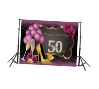 GALPADA Sfondo Fotografico a Forma di Calice e Scarpe Tacchi Alto per Compleanno 3d in Vinile Leggero 210x150cm Decorazioni Fashion