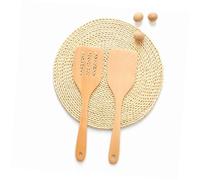 GALPADA Spatola da Cucina in Legno Faggio Utensile Piatto Ergonomico per Pentole Antiaderenti Resistente al Calore e per Alimenti