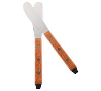 GALPADA Spatole per Ceretta in Acciaio Inox Manico in Legno Set da 2 Applicatori Antiaderenti per Depilazione Corpo e Viso Strumenti Riutilizzabili per Estetica e Lavori Artigianali