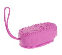 GALPADA Spazzola da Bagno in Silicone Multifunzionale con Portasapone Integrato Design Automatico per Bagnoschiuma Ergonomica e Portatile per Doccia e Pulizia Profonda