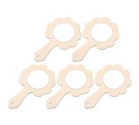 GALPADA Specchietto in Legno per Trucco 5 Pezzi, Specchio Mano Incompiuto per Diy, Esercizio Coordinazione Mano-cervello, per Famiglie
