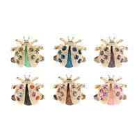 GALPADA Spilla a Forma di Coccinella Strass Scintillanti Set da 6 Pezzi Spilla di Sicurezza in Metallo per Abiti Accessorio Moda Versatile per Risvolti Sciarpe e Cappelli