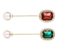 GALPADA Spilla da Bavero per Donna 2 Pezzi in Lega Perla Brooch Elegante e Chic, Resistente e Non Facile da Rompere, la Festa della Mamma e San