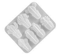 GALPADA Stampo in Silicone Bianco per Cactus 7 Forme Diverse, Antiaderente e Facile da Separare, per Decorare Vasi e Spazi Esterni Resina Epossidica