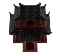 GALPADA Statua Padiglione Miniatura Marrone in Plastica per Bonsai e Micro | Riproduzione Architettonica Antica, Compatta e Multifunzionale, per Acquario