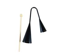 GALPADA Strumento Musicale Agogo Bell Nero per Bambini con Due Toni, Facile da Usare e Portatile in Metallo e Legno, Giocattolo Educativo per Prime Lezioni Musicali