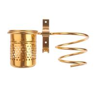 GALPADA Supporto per Asciugacapelli da Parete Salvaspazio e Resistente in Alluminio Oro, Porta Phon Moderno Organizer per Phon e Pettine per Bagno