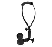 GALPADA Supporto per Microfono da Collo Regolabile in Metallo e Plastica Nero, Adatto per Canto e Performance Musicali, con Morsetto Angolare e Capacità Fino a 4 Cm
