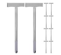 GALPADA Supporto portacartelli portatile in acciaio 40 cm con clip staccabile, set 10 pezzi per segnaletica bifacciale, guida turistica, ritiro scolastico e eventi all’aperto